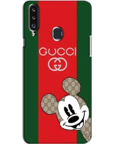 Чехол для Samsung Galaxy A20s (A207) с картинкой «Gucci — полосы и Микки»