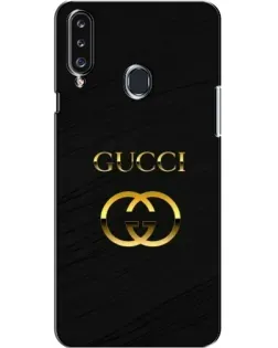 Чехол для Samsung Galaxy A20s (A207) с картинкой «Золотой логотип Gucci»