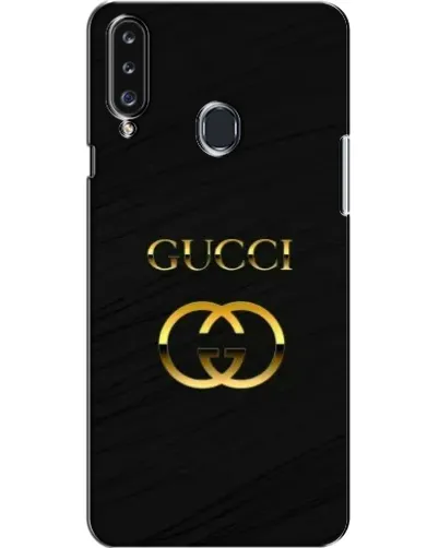 Чехол для Samsung Galaxy A20s (A207) с картинкой «Золотой логотип Gucci»
