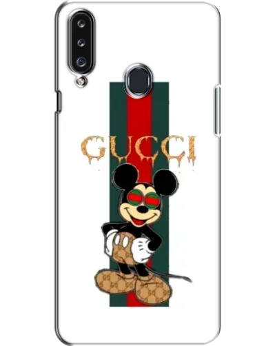 Чехол для Samsung Galaxy A20s (A207) с картинкой «Микки Маус Gucci — полосы»