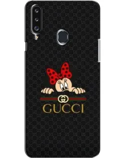 Чехол для Samsung Galaxy A20s (A207) с картинкой «Минни Маус Gucci — черный»