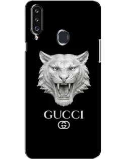Чехол для Samsung Galaxy A20s (A207) с картинкой «Gucci — серебряный лев»