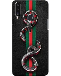 Чехол для Samsung Galaxy A20s (A207) с картинкой «Gucci — змея на полосе»