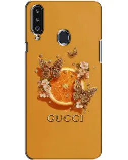 Чехол для Samsung Galaxy A20s (A207) с картинкой «Gucci — золотые бабочки»