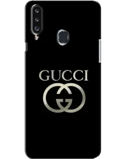 Чехол для Samsung Galaxy A20s (A207) с картинкой «Gucci — золото на черном»