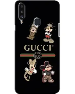 Чехол для Samsung Galaxy A20s (A207) с картинкой «Gucci — герои Disney и монограмма»