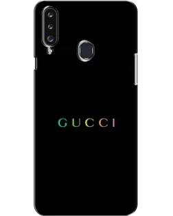 Чехол для Samsung Galaxy A20s (A207) с картинкой «Gucci — неоновый минимализм»