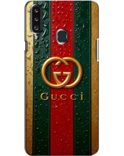 Чехол для Samsung Galaxy A20s (A207) с картинкой «Gucci — фирменная полоса и золото» Чехол для Samsung Galaxy A20s (A207) с картинкой «Gucci — фирменная полоса и золото»