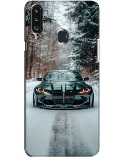 Чохол для Samsung Galaxy A20s (A207) з картинкою «BMW у зимовому лісі»