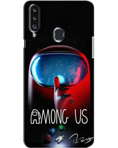 Чехол для Samsung Galaxy A20s (A207) с картинкой «Красный импостер — макро»