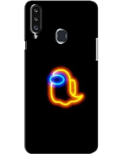 Чехол для Samsung Galaxy A20s (A207) с картинкой «Among Us неоновое сияние»