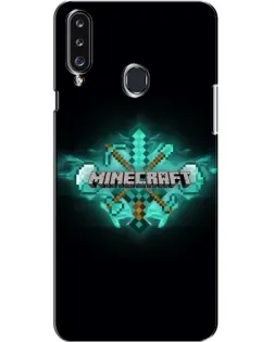 Чехол для Samsung Galaxy A20s (A207) с картинкой «Minecraft Diamond лого»