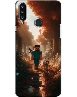 Чехол для Samsung Galaxy A20s (A207) с картинкой «Стив в лесу»