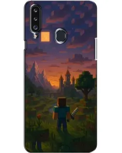 Чехол для Samsung Galaxy A20s (A207) с картинкой «Стив у башни»