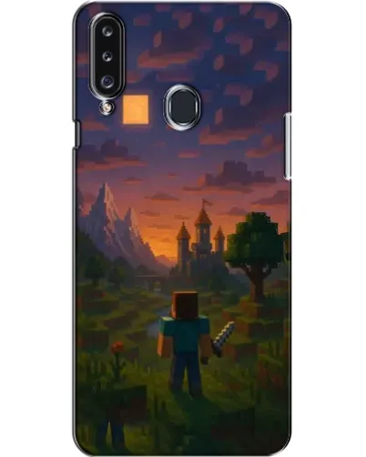 Чехол для Samsung Galaxy A20s (A207) с картинкой «Стив у башни» Чехол для Samsung Galaxy A20s (A207) с картинкой «Стив у башни»