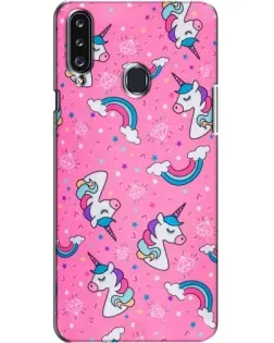 Чехол для Samsung Galaxy A20s (A207) с картинкой «Unicorn паттерн розовый»