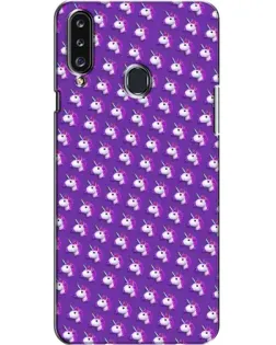 Чехол для Samsung Galaxy A20s (A207) с картинкой «Единороги на фиолетовом»