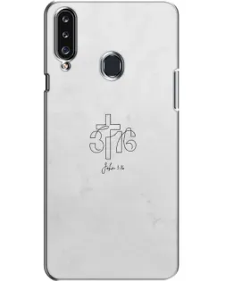 Чехол для Samsung Galaxy A20s (A207) с картинкой «Иоанна 3:16 Крест»