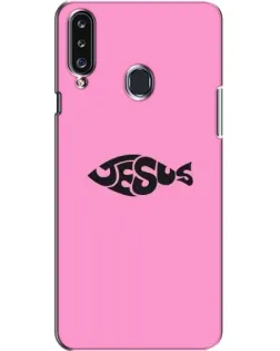 Чехол для Samsung Galaxy A20s (A207) с картинкой «Розовый символ  Jesus»