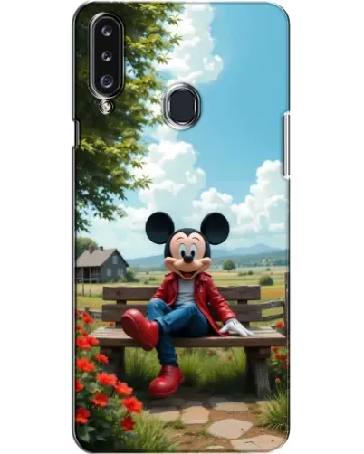 Чехол для Samsung Galaxy A20s (A207) с картинкой «Микки на скамейке»
