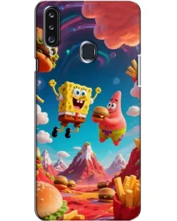 Чехол для Samsung Galaxy A20s (A207) с картинкой «Космический фастфуд»