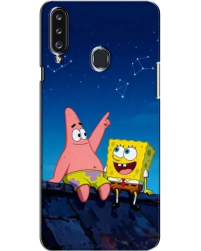 Чехол для Samsung Galaxy A20s (A207) с картинкой «Губка Боб и Патрик ночью»