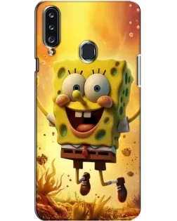 Чехол для Samsung Galaxy A20s (A207) с картинкой «Губка Боб прыгает»