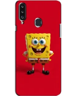 Чехол для Samsung Galaxy A20s (A207) с картинкой «Спанч Боб на красном»