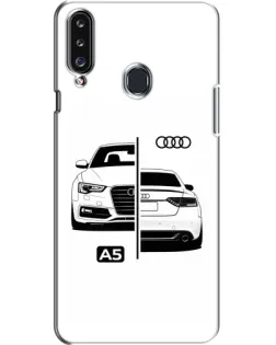 Чехол для Samsung Galaxy A20s (A207) с картинкой «Audi — контрастный дизайн»