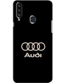Чехол для Samsung Galaxy A20s (A207) с картинкой «Audi — золотой логотип»