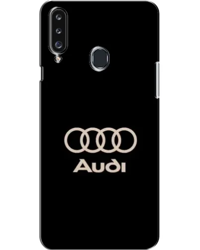 Чехол для Samsung Galaxy A20s (A207) с картинкой «Audi — золотой логотип»