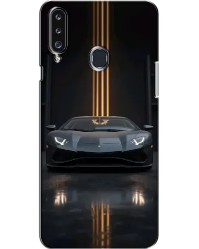 Чехол для Samsung Galaxy A20s (A207) с картинкой «Lamborghini золотые линии»