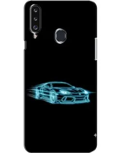 Чехол для Samsung Galaxy A20s (A207) с картинкой «Неоновый контур Lamborghini»