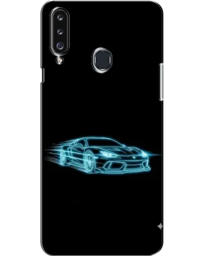 Чехол для Samsung Galaxy A20s (A207) с картинкой «Неоновый контур Lamborghini»