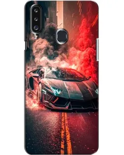 Чехол для Samsung Galaxy A20s (A207) с картинкой «Lamborghini красный дым»