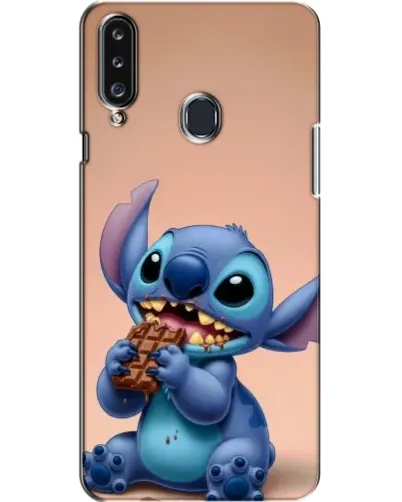 Чехол для Samsung Galaxy A20s (A207) с картинкой «Стич ест шоколад»