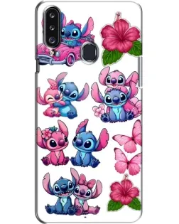 Чехол для Samsung Galaxy A20s (A207) с картинкой «Стикеры Stitch и Angel»