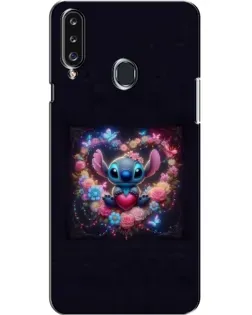 Чехол для Samsung Galaxy A20s (A207) с картинкой «Stitch в цветах»
