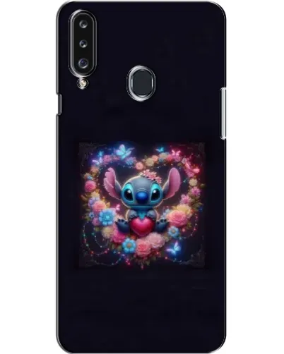 Чехол для Samsung Galaxy A20s (A207) с картинкой «Stitch в цветах»