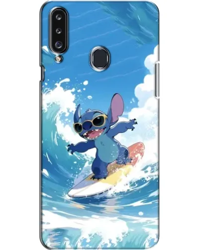 Чехол для Samsung Galaxy A20s (A207) с картинкой «Стич на волне»