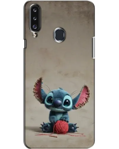 Чехол для Samsung Galaxy A20s (A207) с картинкой «Стич на коричневом фоне»