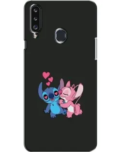 Чехол для Samsung Galaxy A20s (A207) с картинкой «Анжел целует Стича»
