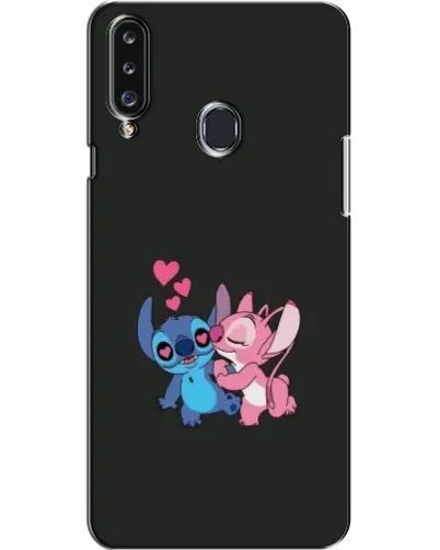 Чехол для Samsung Galaxy A20s (A207) с картинкой «Анжел целует Стича»