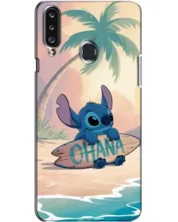 Чехол для Samsung Galaxy A20s (A207) с картинкой «Стич на серфе»