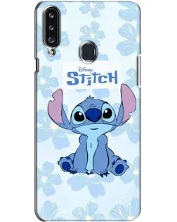 Чехол для Samsung Galaxy A20s (A207) с картинкой «Stitch среди цветов»