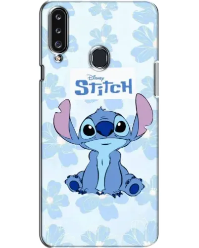 Чехол для Samsung Galaxy A20s (A207) с картинкой «Stitch среди цветов»