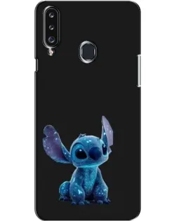 Чехол для Samsung Galaxy A20s (A207) с картинкой «Стич на черном»