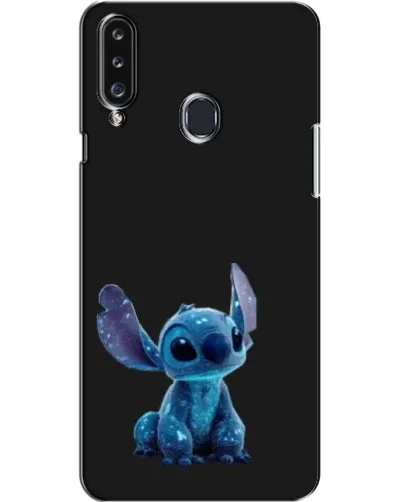 Чехол для Samsung Galaxy A20s (A207) с картинкой «Стич на черном»