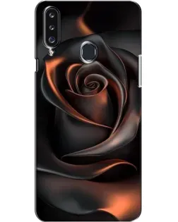 Чехол для Samsung Galaxy A20s (A207) с картинкой «Шелковая черная роза»
