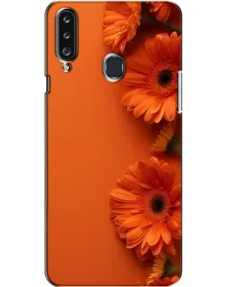 Чехол для Samsung Galaxy A20s (A207) с картинкой «Оранжевые герберы»